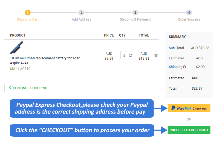laptop battery checkout