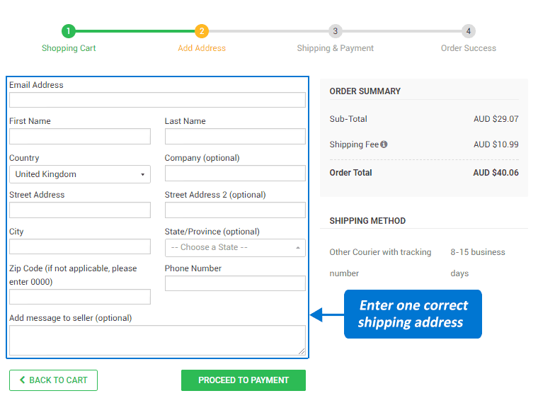 add shipping address